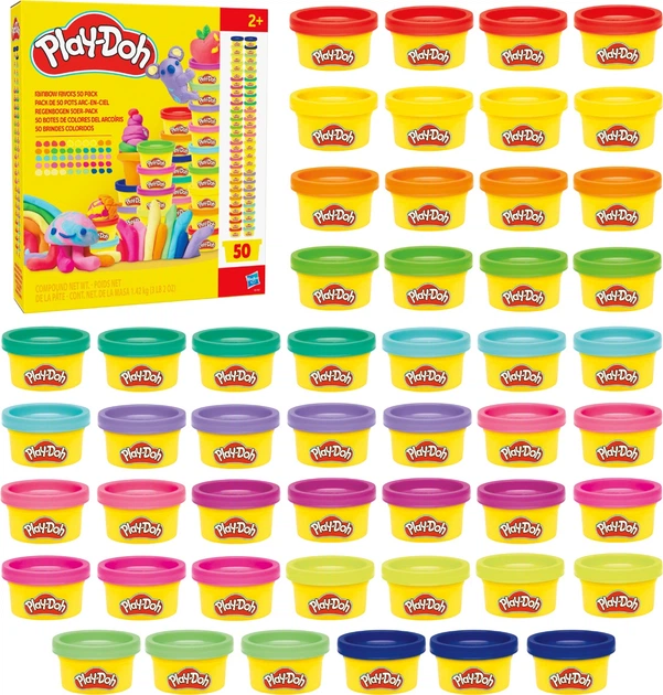 Zestaw masy do modelowania Hasbro Tęczowe niespodzianki 50 słoiczków (5010996316905) - obraz 1