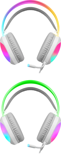 Наушники Defender Eclipse RGB White (4745091890722) - Фото 4 Наушники Defender Eclipse RGB White (4745091890722) - изображение 4