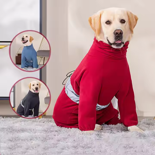 Флисовый комбинезон с высоким воротником Wan talk Warm Fleece Dog Overalls, Red, L - изображение 2