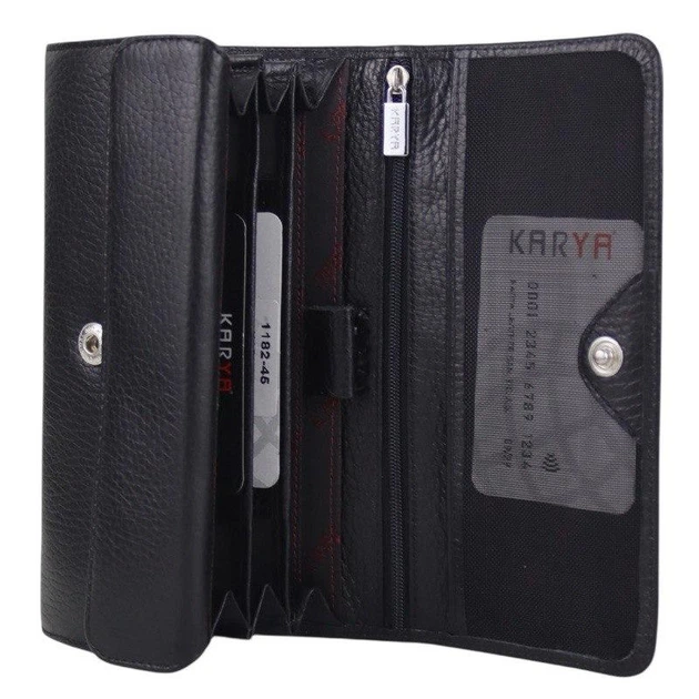 Кошелек женский черный из натуральной кожи KARYA 1182-45 - изображение 4