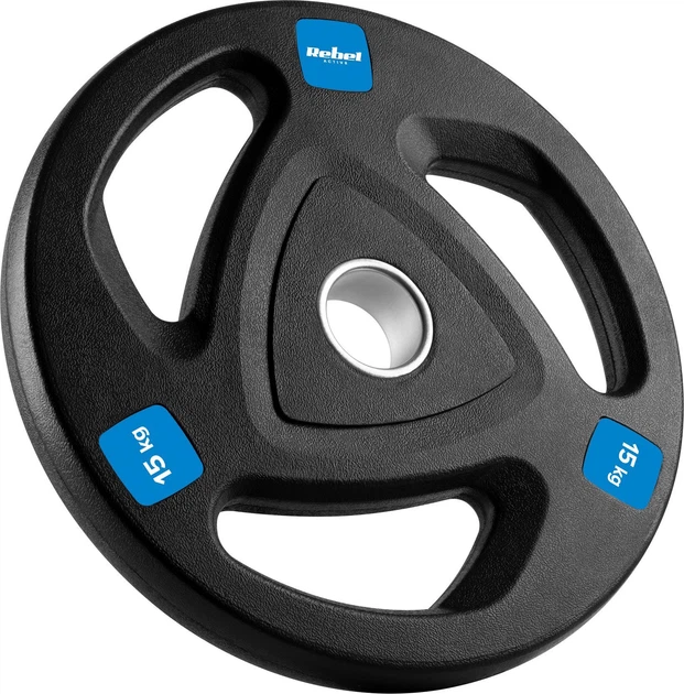 Zestaw talerzy olimpijskich Rebel Active gumowane 2 x 15 kg (5901890100373) - obraz 2