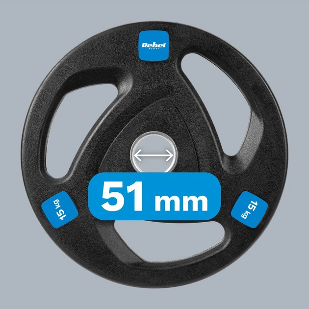 Zestaw talerzy olimpijskich Rebel Active gumowane 2 x 15 kg (5901890100373) - obraz 4