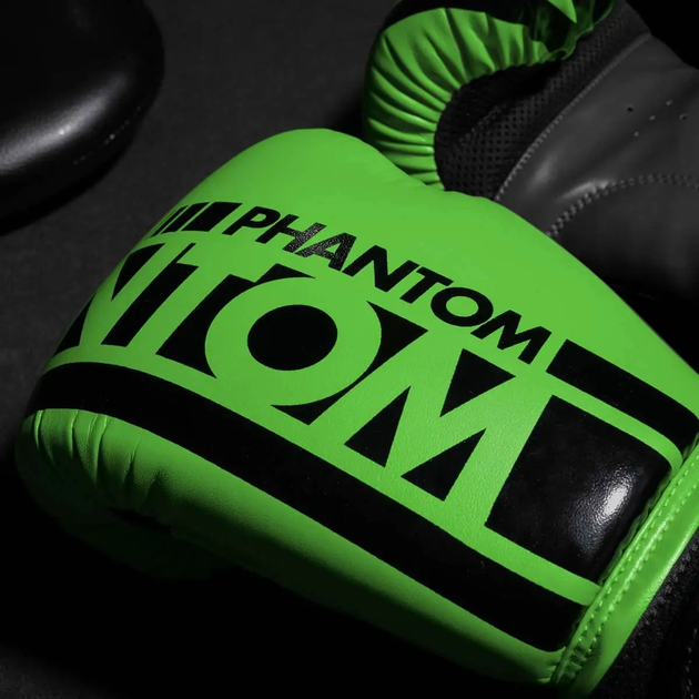 Рукавички боксерські з капою Phantom APEX Neon розмір 10 унцій, чорно-зелені - изображение 5