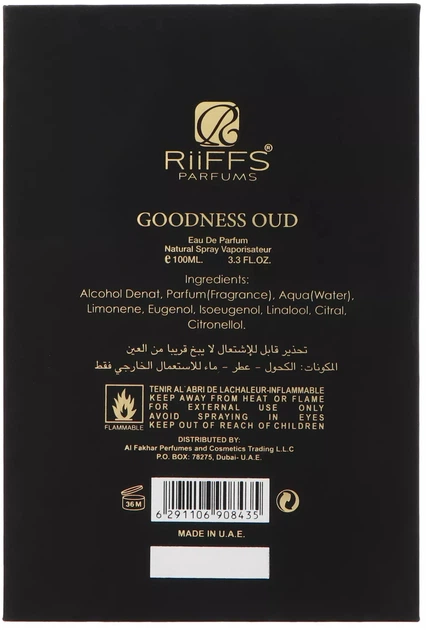 Woda perfumowana unisex Riiffs Parfums Goodness Oud Black 100 ml (6291106908435) - obraz 4