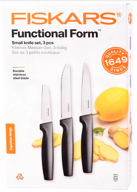 Zestaw nożyków do obierania Fiskars Functional Form 3 szt 1057561 (6424002013068) - obraz 2