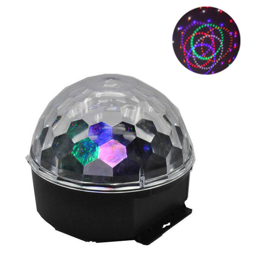 Диско шар светодиодный Led Party Light Magic Ball 18 см Черный для вечеринок с пультом ДУ и автоматической сменой цветов - изображение 2