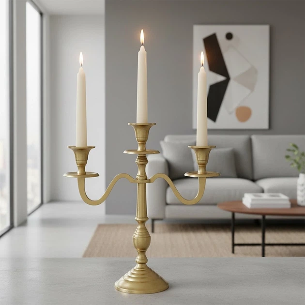 Świecznik Home & Styling Collection 30 cm Złoty (8721037588409) - obraz 4