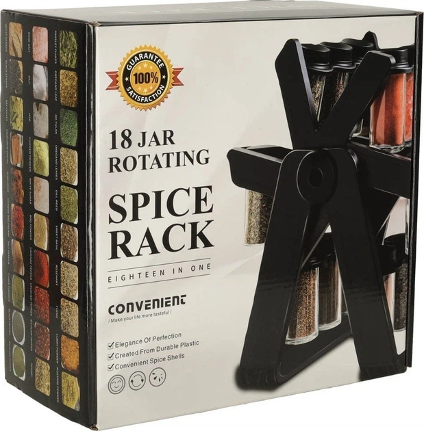 Organizer na przyprawy Excellent Houseware z 18 pojemniczkami szklanymi (5903039745223) - obraz 11