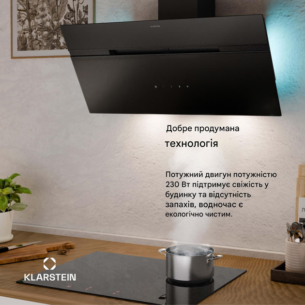 Вытяжка кухонная Klarstein Alina 90 см Черный - изображение 8