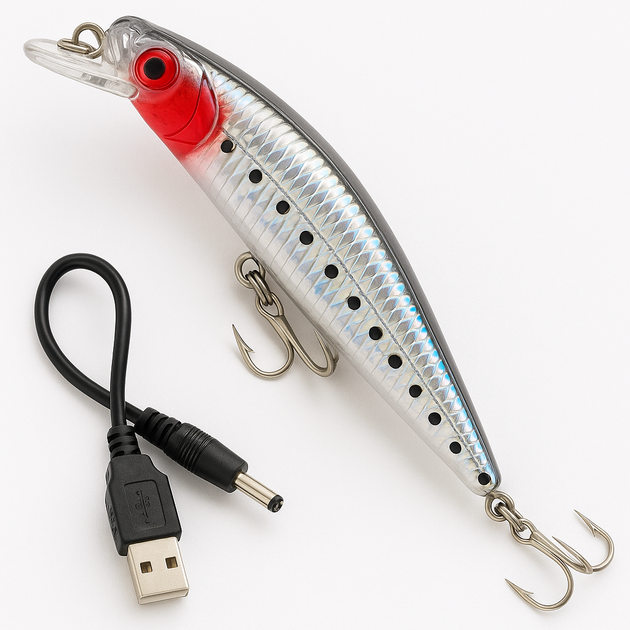 Рыболовная приманка Twitching Lure с аккумулятором, USB зарядка, светящаяся - изображение 6