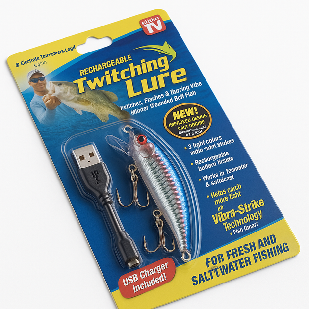 Рыболовная приманка Twitching Lure с аккумулятором, USB зарядка, светящаяся - изображение 7