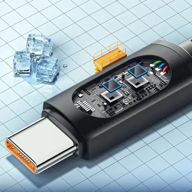Кабель зарядки USB - Type C Essager 100W 2м с дисплеем (EXCT-XYA01-P) - Фото 5 Кабель зарядки USB - Type C Essager 100W 2м с дисплеем (EXCT-XYA01-P) - изображение 5