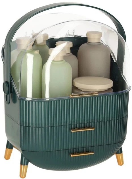 Organizer na kosmetyki Ikonka z przezroczystą pokrywką zielony (5903039766853) - obraz 5