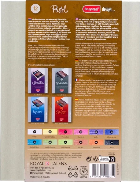 Набір кольорових олівців Bruynzeel Design Pastel 12 шт. (8710141083771) - зображення 2