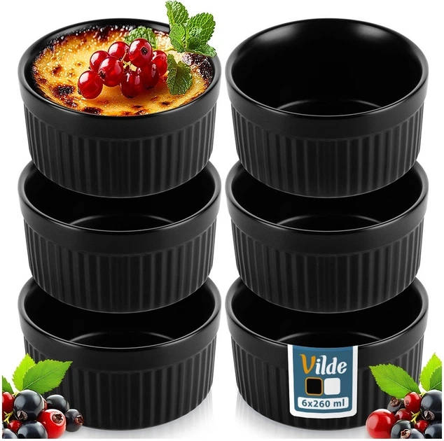 Zestaw ramekinów do zapiekania Vilde ceramicznych Czarny 260 ml 6 szt (5904316481414) - obraz 3