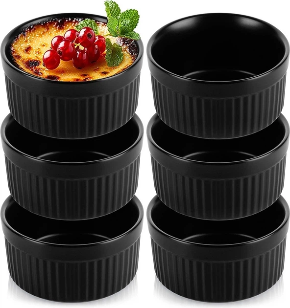 Zestaw ramekinów do zapiekania Vilde ceramicznych Czarny 260 ml 6 szt (5904316481414) - obraz 2