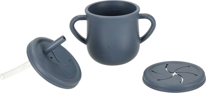 Набір посуду для годування дітей Ikonka темно-синій 9 елементів (5903039751125) - зображення 5