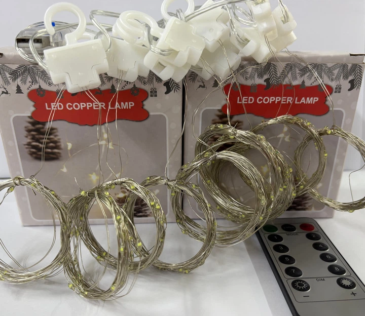 Гірлянда мідний провід штора 3х3 метра USB пульт ДУ 8 функцій LED мікс - зображення 7