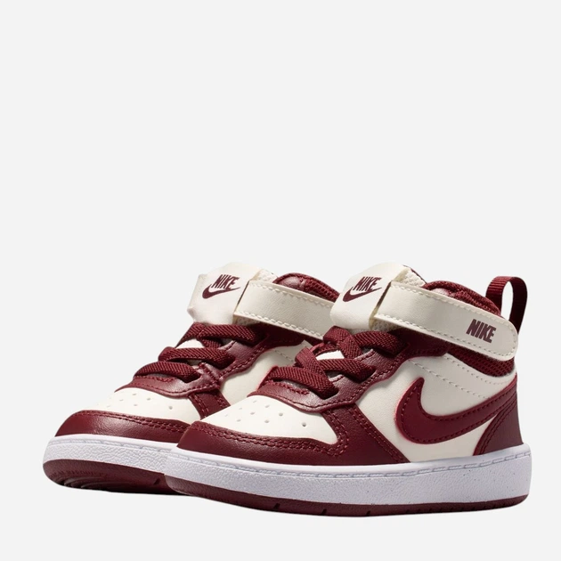 Детские высокие кеды для девочки Nike Court Borough Mid 2 (Tdv) CD7784-013 25 Soft Pearl/Dark Team Red (198484908490) - изображение 3