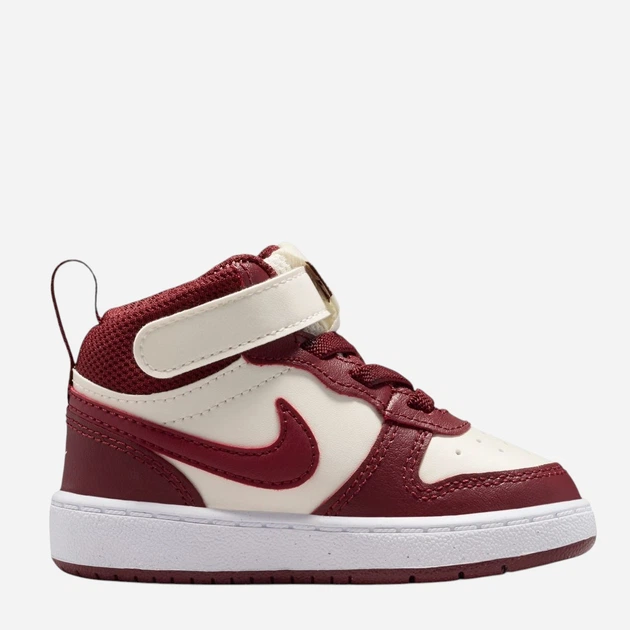 Детские высокие кеды для девочки Nike Court Borough Mid 2 (Tdv) CD7784-013 25 Soft Pearl/Dark Team Red (198484908490) - изображение 7