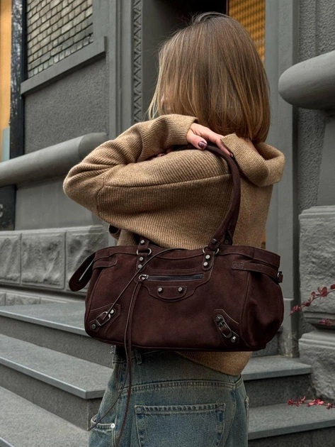 Женская сумка Balenciaga Le City Bag Chocolate из натуральной