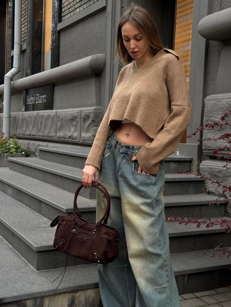Женская сумка Balenciaga Le City Bag Chocolate из натуральной