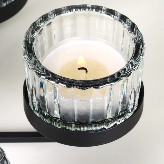 Świecznik Home & Styling Collection ze szklanymi wkładami na 5 świeczek 21x21x12 cm (8721037104951) - obraz 7