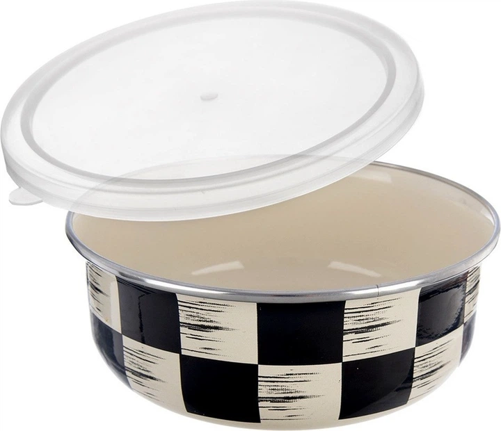 Miska Orion Szachownica emaliowana z pokrywką 15.5 cm 800 ml (8592381207069) - obraz 2