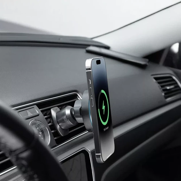 Магнітний тримач в авто з MagSafe Proove Light Circle 15W black | Тримач для IPhone в машину FF 479260001 - Фото 3 Магнітний тримач в авто з MagSafe Proove Light Circle 15W black | Тримач для IPhone в машину FF 479260001 - зображення 3