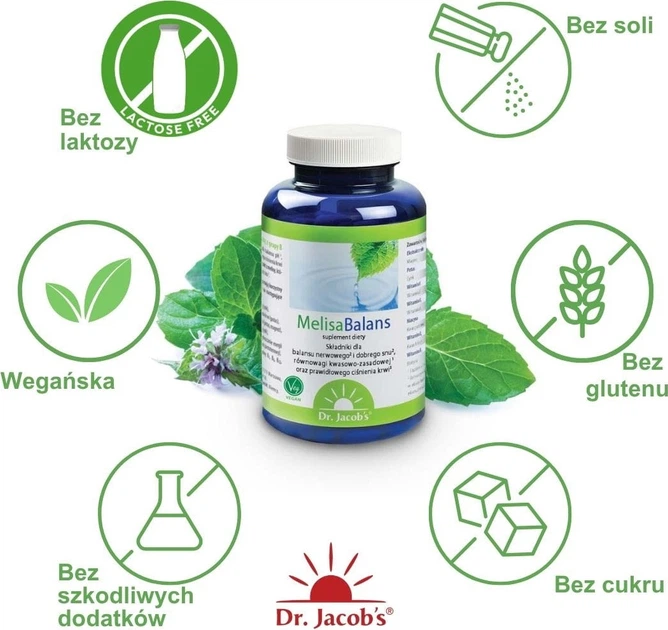 Дієтична добавка Dr. Jacob's MelisaBalans 250 таблеток (4041246501650) - зображення 2