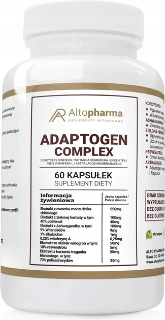 Дієтична добавка Alto Pharma Adaptogen Complex 60 капсул (5903715549596) - зображення 1