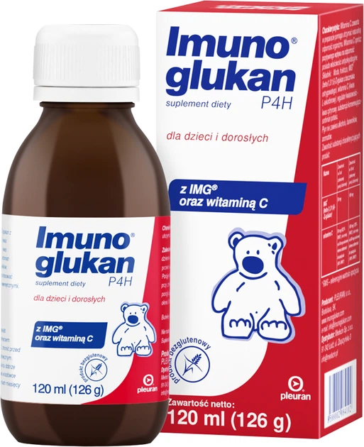 Дієтична добавка Pleuran Imunoglukan P4H з IMG та вітаміном C 120 мл (8588002084102) - зображення 1