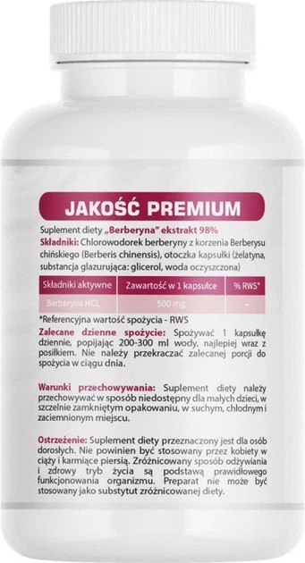 Suplement diety MedFuture Berberyna 98% 500 mg 60 kapsułek (5905669222792) - obraz 2