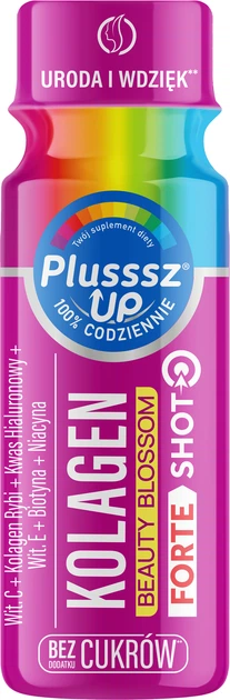 Suplement diety Polski Lek Plusssz Up Kolagen Beauty Blossom Forte Shot 50 ml x 12 szt (5904157904479) - obraz 2