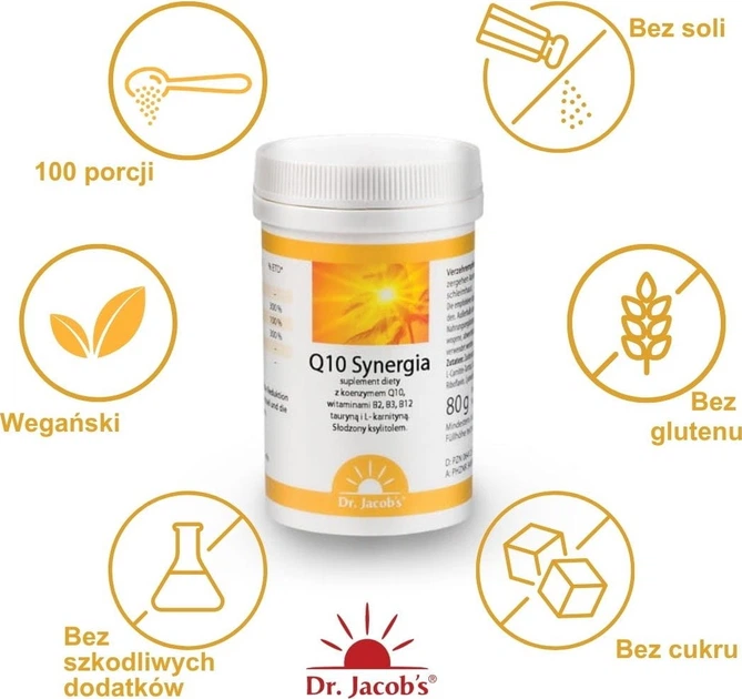 Suplement diety Dr. Jacob's Q10 Synergia 80 g (4041246501414) - obraz 2