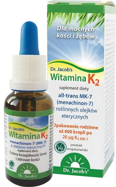 Suplement diety Dr. Jacob's Witamina K2 w kroplach 20 ml (4041246500455) - obraz 1
