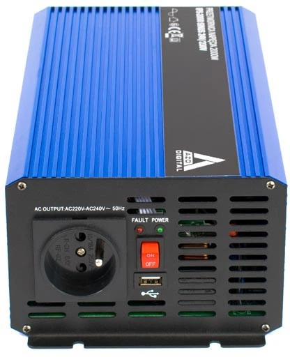Przetwornica samochodowa AZO Digital IPS-2000S 2000W czysta sinusoida 48V/230V DC-AC (AZO00D1196) - obraz 3