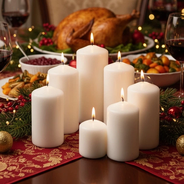 Zestaw świec Home & Styling Collection białe bezzapachowe 7 szt (8721037265089) - obraz 4