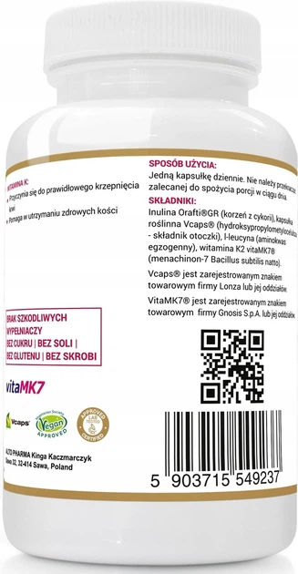 Suplement diety Alto Pharma Witamina K2 MK-7 z Natto 200 µg 120 kapsułek (5903715549237) - obraz 2