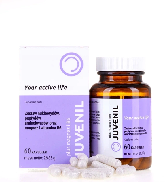 Дієтична добавка Juvenil Plus Магній і вітамін B6 60 капсул (8594200000028) - зображення 2