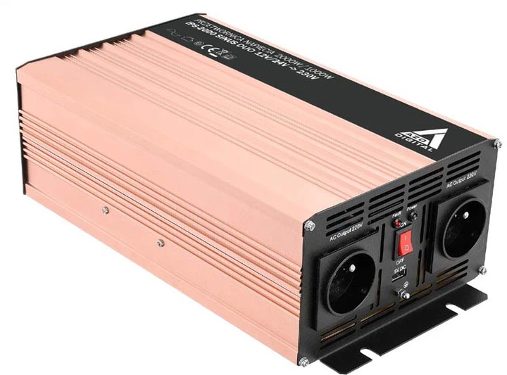 Przetwornica AZO Digital SINUS IPS-2000S 2000W DUO 12 VDC / 24 VDC / 230 VAC (AZO00D1197) - obraz 2