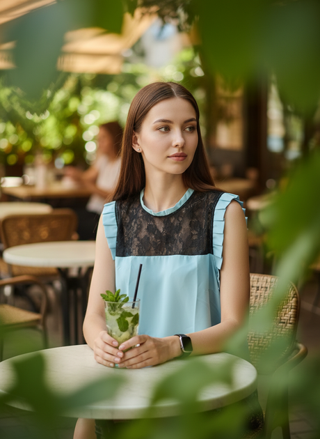 Блуза inDresser L Голубой (IN-8000-Blue) - изображение 10