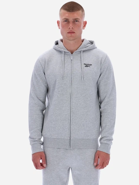 Bluza męska rozpinana streetwear z kapturem Reebok Colton Small Logo Zi 100240559 M Jasnoszara (1200175332398) - obraz 1