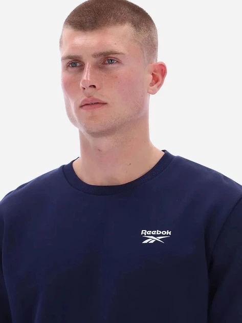 Bluza bez kaptura męska Reebok Kai Small Logo Crewneck Swe 100240741 XL Granatowa (1200175387022) - obraz 4