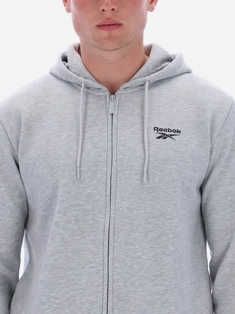 Bluza męska rozpinana streetwear z kapturem Reebok Colton Small Logo Zi 100240559 L Jasnoszara (1200175332404) - obraz 4