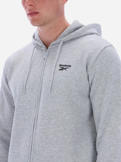 Bluza męska rozpinana streetwear z kapturem Reebok Colton Small Logo Zi 100240559 S Jasnoszara (1200175332381) - obraz 5