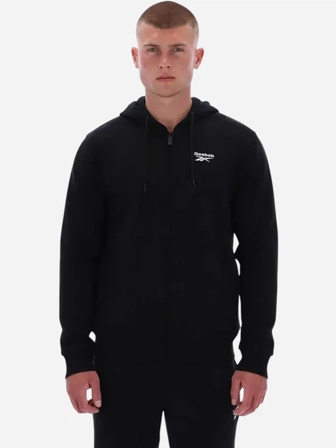 Bluza męska rozpinana streetwear z kapturem Reebok Colton Small Logo Zi 100240560 L Czarna (1200175332671) - obraz 1