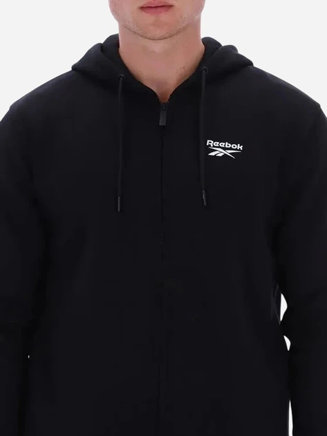 Bluza męska rozpinana streetwear z kapturem Reebok Colton Small Logo Zi 100240560 M Czarna (1200175332664) - obraz 4