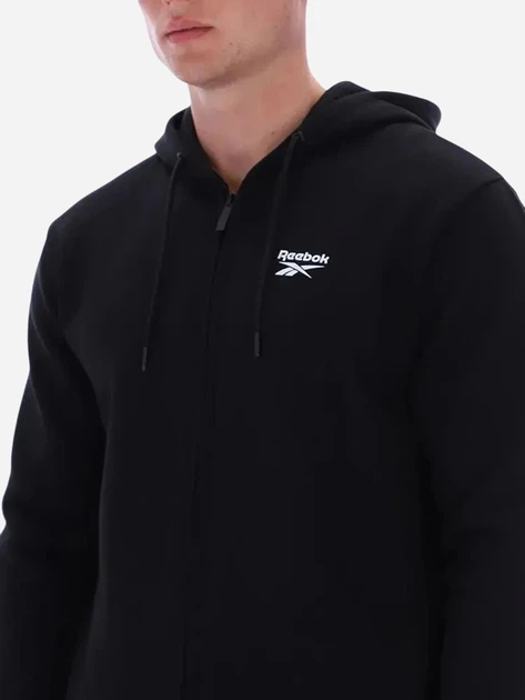 Bluza męska rozpinana streetwear z kapturem Reebok Colton Small Logo Zi 100240560 M Czarna (1200175332664) - obraz 5
