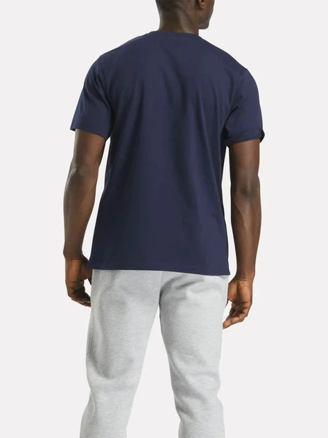 Koszulka męska bawełniana Reebok Chad Big Logo Crew N 100240895 S Granatowa (1200175462750) - obraz 2